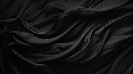 Black abstract background. Black fabric texture background. Generative AI.
