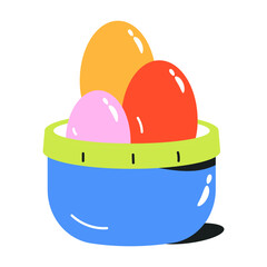 Sticker - Egg cup flat icon design 