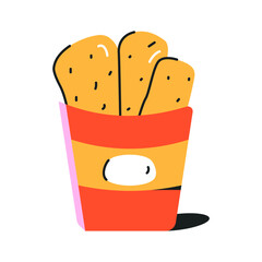 Poster - Modern flat icon of french fries 