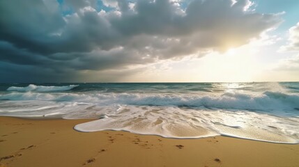 Wall Mural - Mediterranean coastline with storm clouds