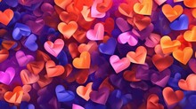 Colorful Hearts Background Generated With AI