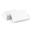 © Jariya - blank packaging white cardboard box isolated on white background with clipping path. 3D illustration, 3D rendering.