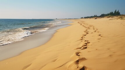 Wall Mural - Empty sandy beach by the seashore