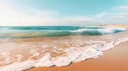 Wall Mural - Sandy beaches and ocean waves for natural background