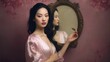 Classic painterly studio portrait of an Asian woman