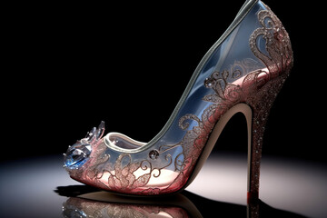 Wall Mural - Step into Opulence, Top-Class Crystal High-Heeled Shoes. Generative AI