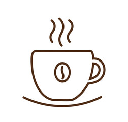 Wall Mural - coffee cup line symbol on transparent background. png illustration.
