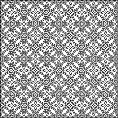 Geometric pattern of lines.  Black and white pattern for web page, textures, card, poster, fabric, textile.