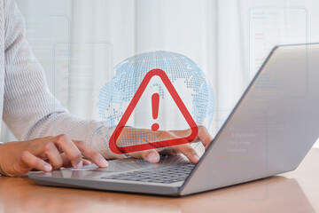 Warning Error 404 page not found Computer network warning with problem
