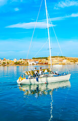 Poster - The sail yacht at Rethymno coast, Crete, Greece