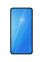 Sticker - Blue smartphone mockup isolated on transparent background. 3D render