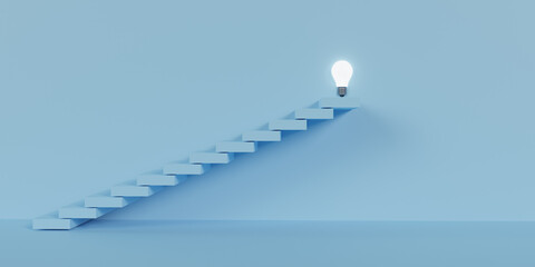 Blue steps to lightbulb