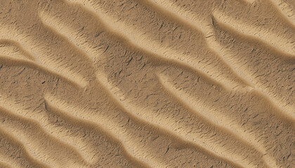  Seamless Sandy beach or desert sand dunes tileable texture. Close-up. Rough brush strokes. Grungy, grainy, uneven surface, 3D rendering, texture background, web banner, graphic design, Generative AI