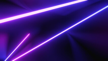 abstract seamless looped animation of neon light line running loop triangle, lasers and lines bounci