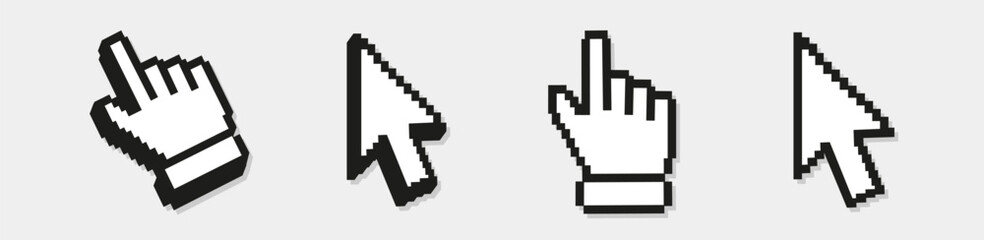 Vector cursors icons click set