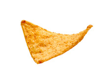 Nacho Tortilla Chip Isolated On Transparent Layered Background.