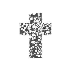 Sticker - Christian cross wood icon isolated on transparent background