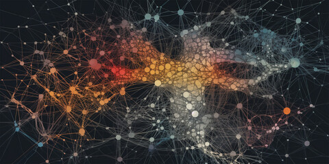 complex network of artificial intelligence, machine learning, Generative AI