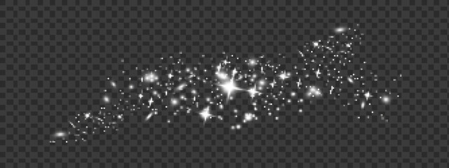 Wall Mural - Abstract sparkling shiny texture. Shiny particle effect. sparkling space dust trail from shiny particles on a dark background. snow