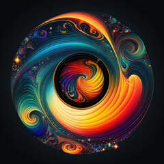 Wall Mural - Swirls galaxy milky way stars other dimension cloud space  ,made with Generative AI