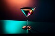 Stylish martini in bright hues. Minimal design. Great for parties. Generative AI