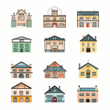 Fototapeta  - set of houses icons