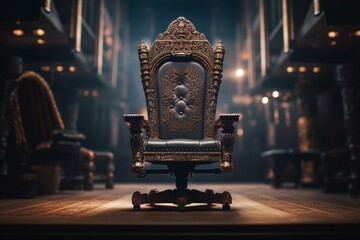 Office chair as throne. Generative AI