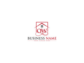 Initial Letter OW Logo Icon, Professional Ow wo Building Real Estate House Logo