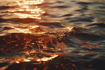Sunset ocean water background, generative ai