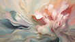 Floral Abstract Background with 3D Paint Render Effect in Soft Pastel Colors - Generative AI