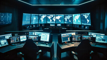 Multiple laptops and monitors are on desktop the state of control in the security industry