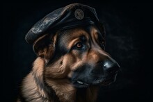 Anthropomorphic Dog Breed German Shepherd With A Headdress. Concept Of Civil Service. AI Generated, Human Enhanced.