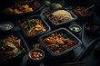 Asian cuisine delivered in takeout containers. Generative AI