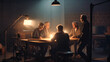 © Rabbi - A group of people working in a set with lighting and other equipment