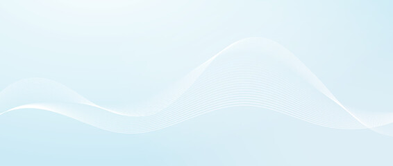 Wall Mural - undulate smooth wave lines design. abstract flowing stripes template. white fluid curved shape on li