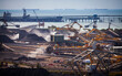 © Jason Bennee - Hay Point. Australia's bulk coal terminals. Reclaimers, conveyors and stackers for handling and exporting coal. Logos removed. Fossil fuel industry, Environmental challenge, Climate Change.