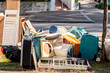 Household miscellaneous rubbish garbage items put on the street in Australia for council bulk waste collection