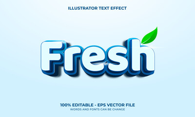 Editable Fresh 3D Vector Text Effect