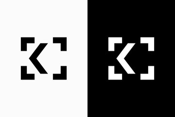 letter k with focus logo vector premium design