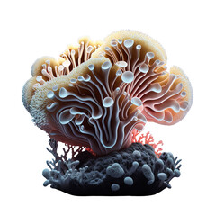 Wall Mural - Mushroom Coral Colony in The Reef created with Generative AI technology