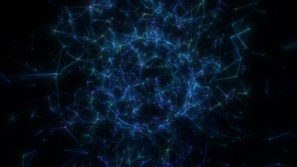 The neural cell pulsates within the neural network. Seamless loop.