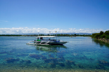 Wall Mural - traditional small wooden fisher boats on cebu island