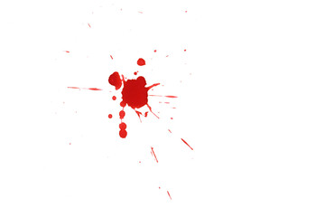 Blood splatters. Red blots of watercolor Realistic bloody splatters for Halloween Drop of blood concept.