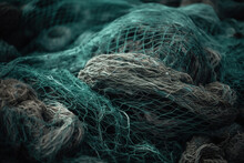 Detail View And Background Of Used Fishing Nets