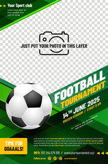 Wall Mural - Football - soccer tournament poster template with ball