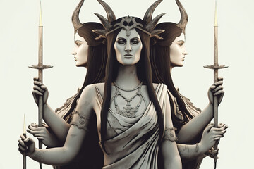 Hekate Goddess of Magic - Tricephala - Titan and Goddess of Olympus - AI Generated

 - AI Generated