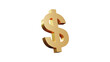 © HalukYakup - isolated golden dollar sign, 3d dollar icon isolated