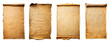 recycled crumpled old paper or parchment scrolls illustration or paper background for design. set with copy space for text or image - Generative AI