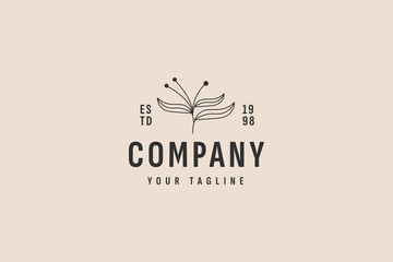 Wall Mural - leaf vintage logo vector icon illustration