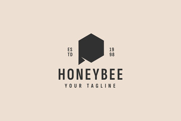 Sticker - honey bee logo vector icon illustration